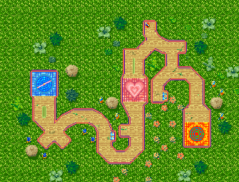 Thumbnail for a map of Jungle 1 for the GBA game Kuru Kuru Kururin.