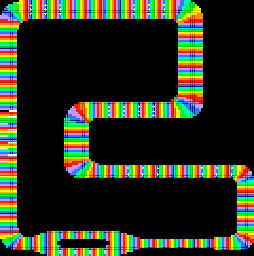 Thumbnail for a map of Extra Special Cup Rainbow Road for the GBA game Mario Kart: Super Circuit.