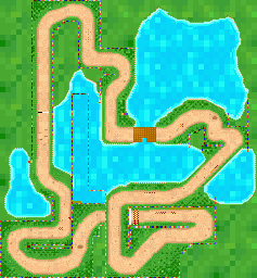 Thumbnail for a map of Special Cup Lakeside Park for the GBA game Mario Kart: Super Circuit.