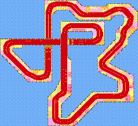 Thumbnail for a map of Star Cup Ribbon Road for the GBA game Mario Kart: Super Circuit.