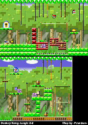 Thumbnail for a map of Donkey Kong Jungle 2-2 for the GBA game Mario Vs. Donkey Kong.