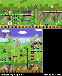 Thumbnail for a map of Donkey Kong Jungle 2-4 for the GBA game Mario Vs. Donkey Kong.