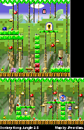 Thumbnail for a map of Donkey Kong Jungle 2-5 for the GBA game Mario Vs. Donkey Kong.
