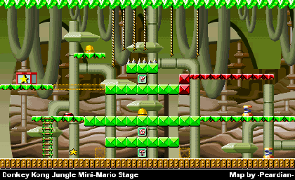 Thumbnail for a map of Donkey Kong Jungle MM for the GBA game Mario Vs. Donkey Kong.