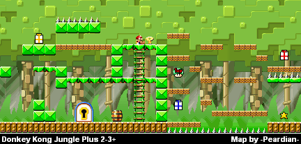 Thumbnail for a map of Donkey Kong Jungle Plus 2-3+ for the GBA game Mario Vs. Donkey Kong.