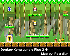 Thumbnail for a map of Donkey Kong Jungle Plus 2-4+ for the GBA game Mario Vs. Donkey Kong.