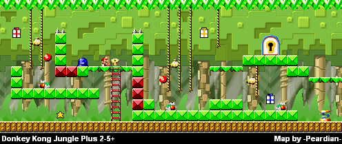 Thumbnail for a map of Donkey Kong Jungle Plus 2-5+ for the GBA game Mario Vs. Donkey Kong.