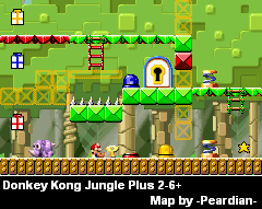 Thumbnail for a map of Donkey Kong Jungle Plus 2-6+ for the GBA game Mario Vs. Donkey Kong.