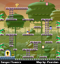 Thumbnail for a map of e-Reader Danger Flowers for the GBA game Mario Vs. Donkey Kong.