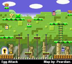 Thumbnail for a map of e-Reader Egg Attack for the GBA game Mario Vs. Donkey Kong.