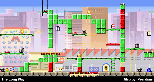 Thumbnail for a map of e-Reader The Long Way for the GBA game Mario Vs. Donkey Kong.