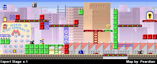 Thumbnail for a map of Expert x-1 for the GBA game Mario Vs. Donkey Kong.