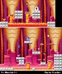 Thumbnail for a map of Fire Mountain 3-1 for the GBA game Mario Vs. Donkey Kong.