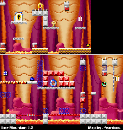 Thumbnail for a map of Fire Mountain 3-2 for the GBA game Mario Vs. Donkey Kong.
