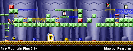 Thumbnail for a map of Fire Mountain Plus 3-1+ for the GBA game Mario Vs. Donkey Kong.