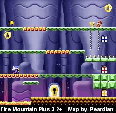 Thumbnail for a map of Fire Mountain Plus 3-2+ for the GBA game Mario Vs. Donkey Kong.