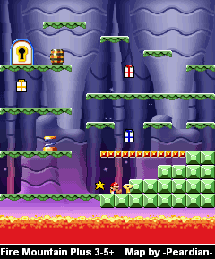 Thumbnail for a map of Fire Mountain Plus 3-5+ for the GBA game Mario Vs. Donkey Kong.