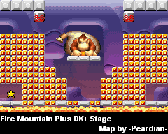 Thumbnail for a map of Fire Mountain Plus DK+ for the GBA game Mario Vs. Donkey Kong.