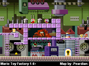 Thumbnail for a map of Mario Toy Factory 1-6+ for the GBA game Mario Vs. Donkey Kong.