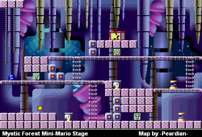 Thumbnail for a map of Mystic Forest MM for the GBA game Mario Vs. Donkey Kong.
