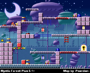 Thumbnail for a map of Mystic Forest Plus 5-1+ for the GBA game Mario Vs. Donkey Kong.