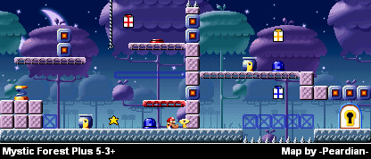Thumbnail for a map of Mystic Forest Plus 5-3+ for the GBA game Mario Vs. Donkey Kong.