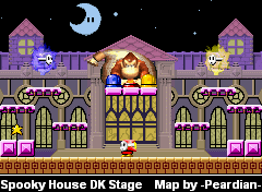 Thumbnail for a map of Spooky House DK for the GBA game Mario Vs. Donkey Kong.