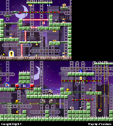 Thumbnail for a map of Twilight City 6-1 for the GBA game Mario Vs. Donkey Kong.