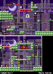 Thumbnail for a map of Twilight City 6-2 for the GBA game Mario Vs. Donkey Kong.