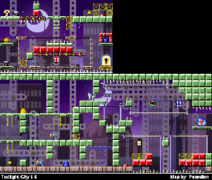 Thumbnail for a map of Twilight City 6-5 for the GBA game Mario Vs. Donkey Kong.
