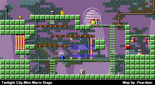 Thumbnail for a map of Twilight City MM for the GBA game Mario Vs. Donkey Kong.