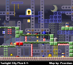 Thumbnail for a map of Twilight City Plus 6-1+ for the GBA game Mario Vs. Donkey Kong.
