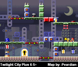Thumbnail for a map of Twilight City Plus 6-5+ for the GBA game Mario Vs. Donkey Kong.