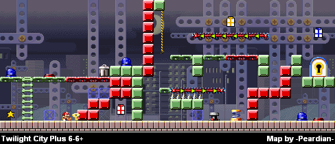 Thumbnail for a map of Twilight City Plus 6-6+ for the GBA game Mario Vs. Donkey Kong.