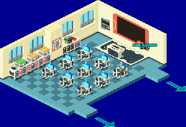 Thumbnail for a map of DenCity School Classroom 5A for the GBA game Mega Man: Battle Network 2.