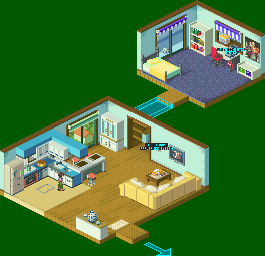 Thumbnail for a map of Lan's Residence for the GBA game Mega Man: Battle Network 2.