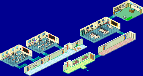 Thumbnail for a map of DenCity School for the GBA game Mega Man: Battle Network 3 - Blue / White.