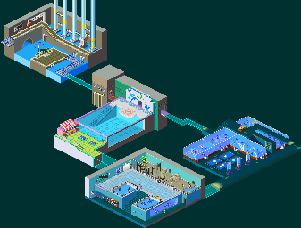 Thumbnail for a map of Aquarium Park Interior for the GBA game Mega Man: Battle Network 6 - Cybeast Falzar / Gregar.