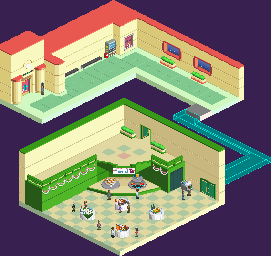 Thumbnail for a map of Government Building Restaurant for the GBA game Mega Man: Battle Network.