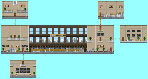 Thumbnail for a map of Mission 1: Bank Stage 2 for the GBA game Ninja Five-0.