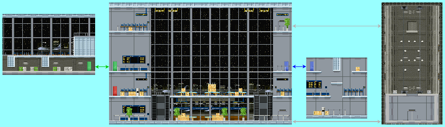 Thumbnail for a map of Mission 3: Airport Stage 1 for the GBA game Ninja Five-0.