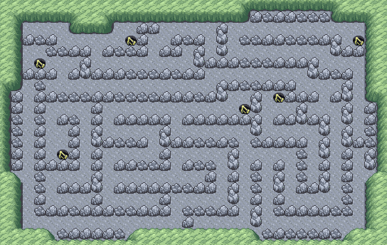 Thumbnail for a map of Cerulean Cave 2F for the GBA game Pokemon: FireRed & LeafGreen Versions.