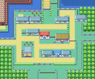 Thumbnail for a map of Cerulean City for the GBA game Pokemon: FireRed & LeafGreen Versions.