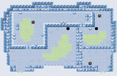 Thumbnail for a map of Seafoam Islands 1F for the GBA game Pokemon: FireRed & LeafGreen Versions.