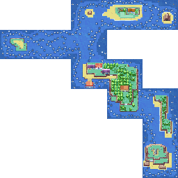 Thumbnail for a map of Sevii Islands - Five Island for the GBA game Pokemon: FireRed & LeafGreen Versions.