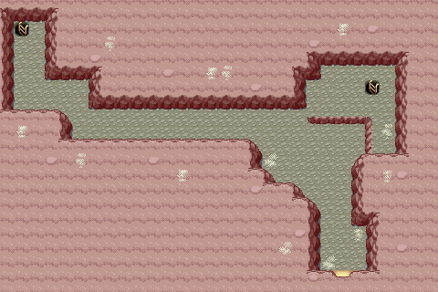 Thumbnail for a map of Sevii Islands - One Island Mt. Ember - Braille Cave - 1F for the GBA game Pokemon: FireRed & LeafGreen Versions.