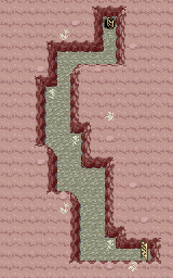 Thumbnail for a map of Sevii Islands - One Island Mt. Ember - Braille Cave - B1F (L) for the GBA game Pokemon: FireRed & LeafGreen Versions.