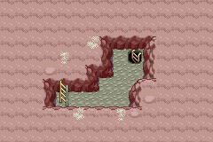 Thumbnail for a map of Sevii Islands - One Island Mt. Ember - Braille Cave - B1F (R) for the GBA game Pokemon: FireRed & LeafGreen Versions.