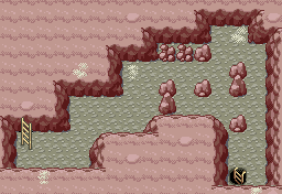 Thumbnail for a map of Sevii Islands - One Island Mt. Ember - Braille Cave - B2F (L) for the GBA game Pokemon: FireRed & LeafGreen Versions.