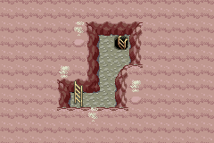 Thumbnail for a map of Sevii Islands - One Island Mt. Ember - Braille Cave - B2F (R) for the GBA game Pokemon: FireRed & LeafGreen Versions.